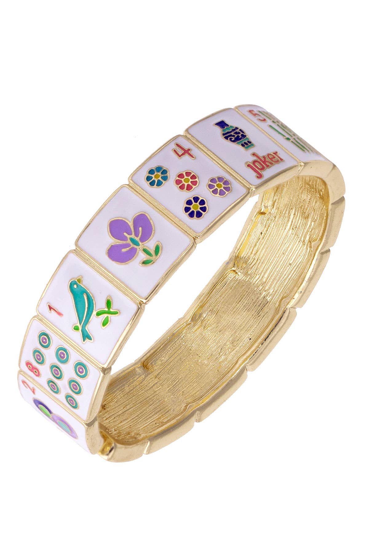 Mahjong Mosaic Enamel Bangle - The Pink Pineapple 850
