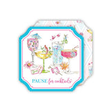 Mahjong “Pause for Cocktails” Paper Coaster Set - The Pink Pineapple 850