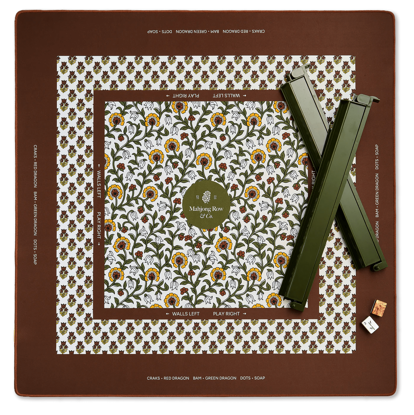 [Mahjong Row & Co] Autumn Saffron Mahjong Mat - The Pink Pineapple 850