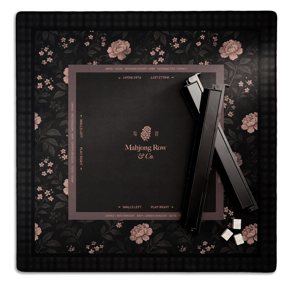 [Mahjong Row & Co] Mocha Bloom Dark Mahjong Mat - The Pink Pineapple 850