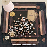 [Mahjong Row & Co] Mocha Bloom Dark Mahjong Mat - The Pink Pineapple 850