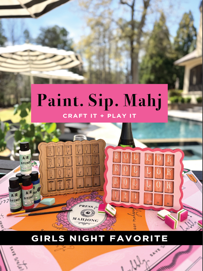 Mahjong Solo Practice Board DIY Kit - The Pink Pineapple 850