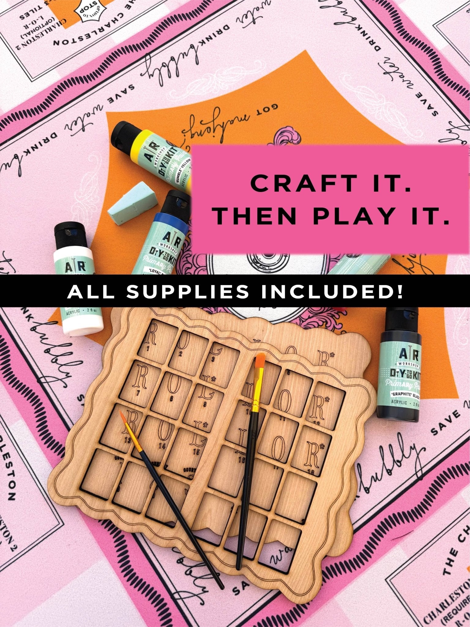 Mahjong Solo Practice Board DIY Kit - The Pink Pineapple 850