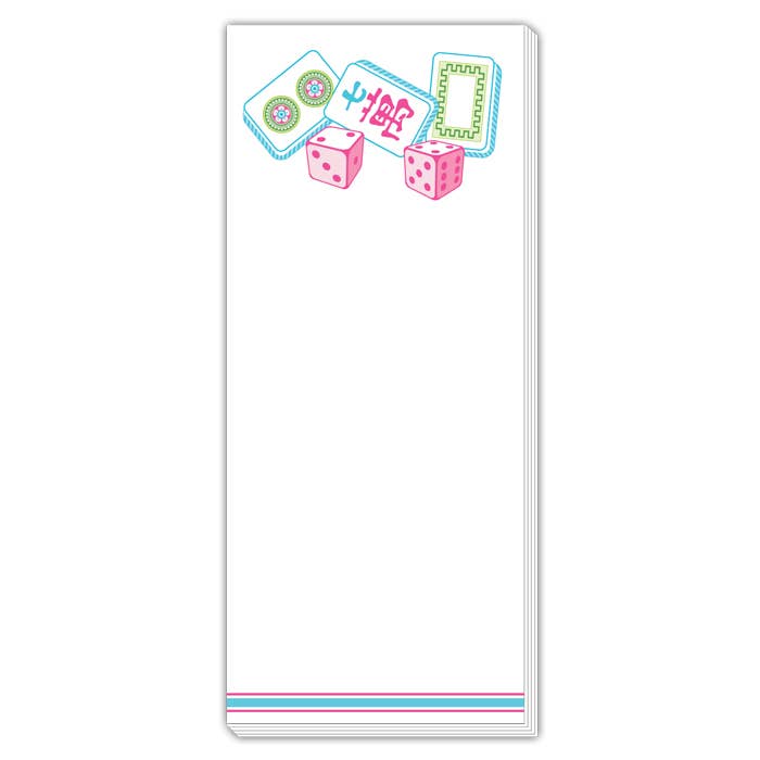 Mahjong Tiles and Dice Skinny Notepad - The Pink Pineapple 850