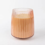 Pink textured glass candle with five wicks in a luxe, oversized design