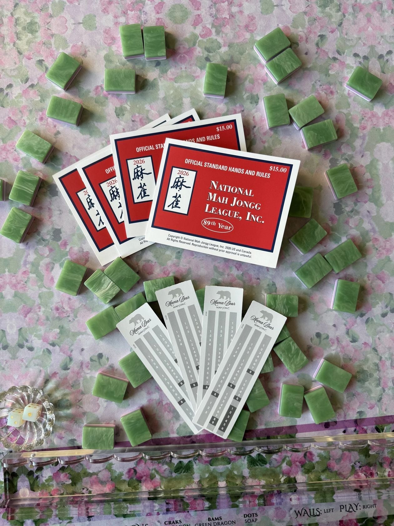 [Mama Bear Mahjong] 2026 Large Mahjong Card Line ID Stickers - The Pink Pineapple 850