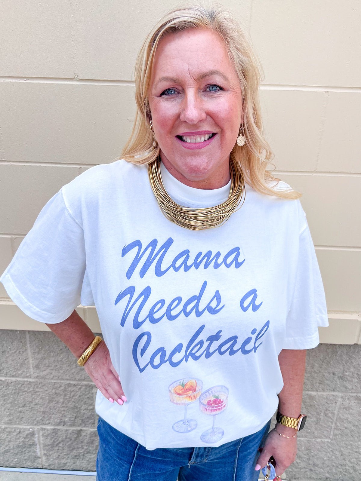 Mama Needs a Cocktail Graphic Tee - The Pink Pineapple 850