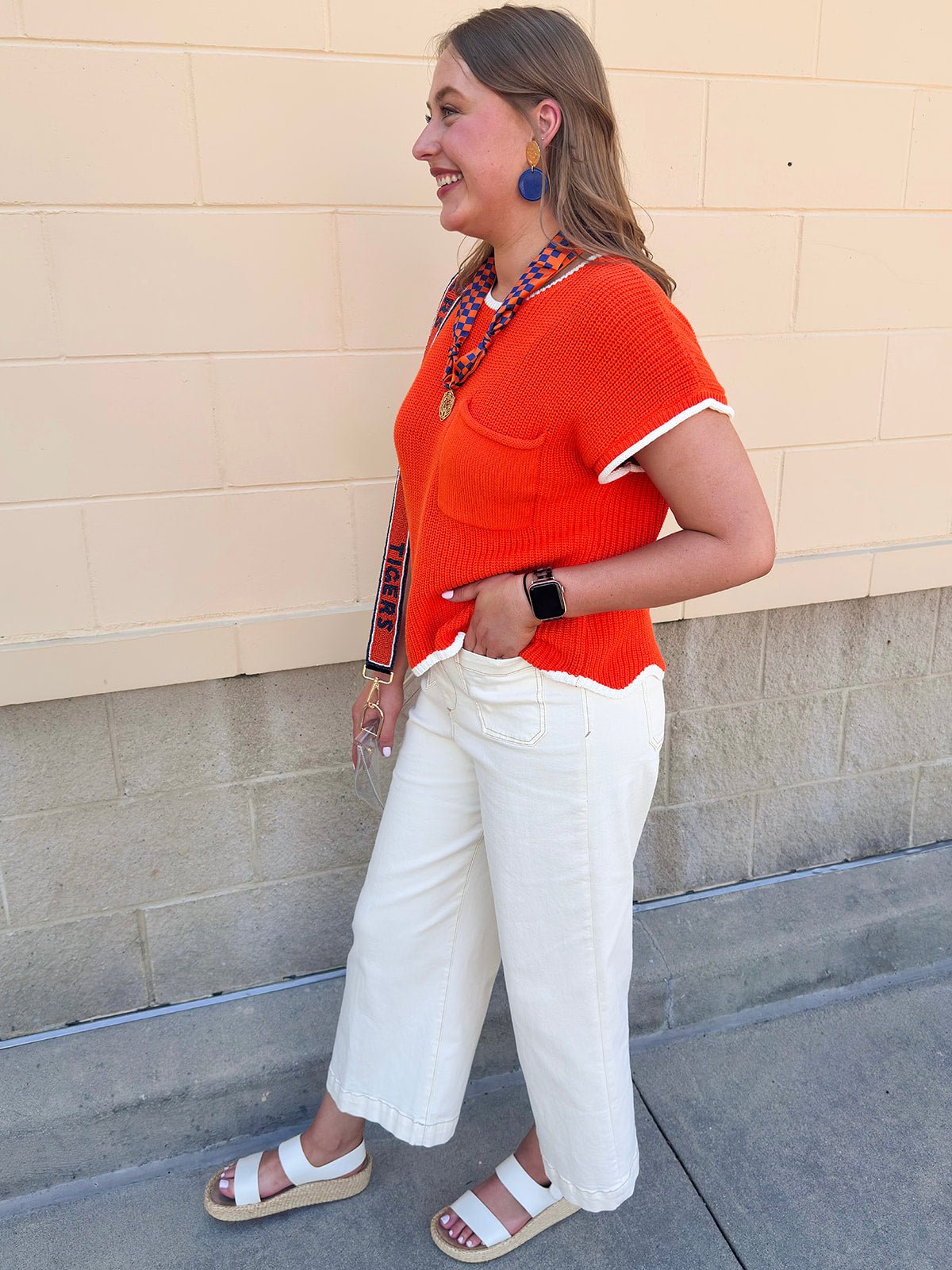 Mandarin Contrast Knit Top - The Pink Pineapple 850