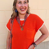 Mandarin Contrast Knit Top - The Pink Pineapple 850