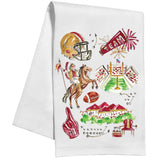 Maroon & Gold Chief & Horse Football Icons Kitchen Towel - The Pink Pineapple 850