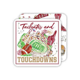 Maroon & Gold Tailgate & Touchdowns Stadium Die-Cut Coasters - The Pink Pineapple 850
