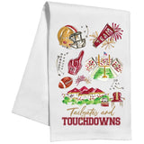 Maroon & Gold Tailgates & Touchdowns Football Kitchen Towel - The Pink Pineapple 850
