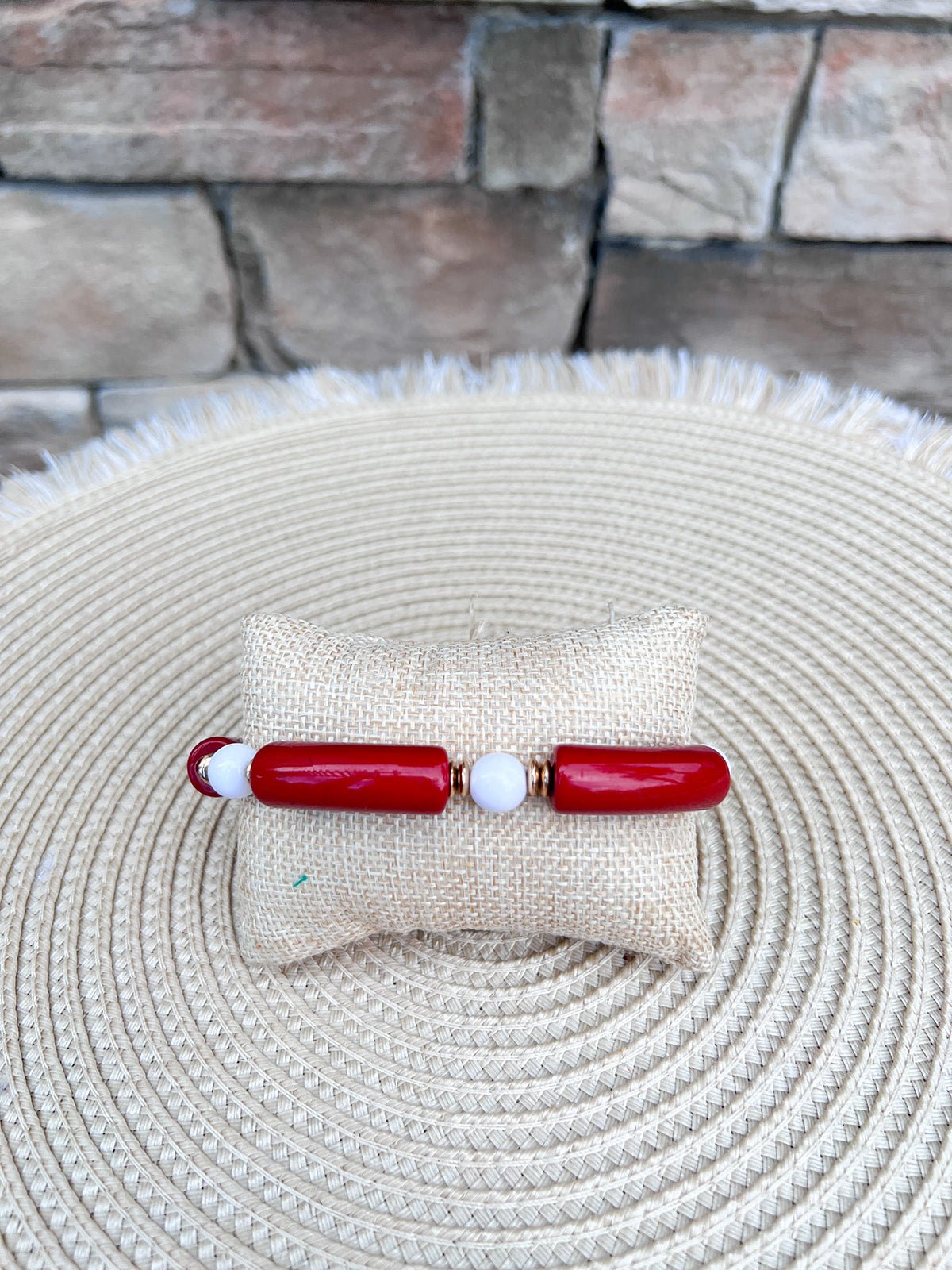 Maroon Luxe Beaded Bracelet - The Pink Pineapple 850