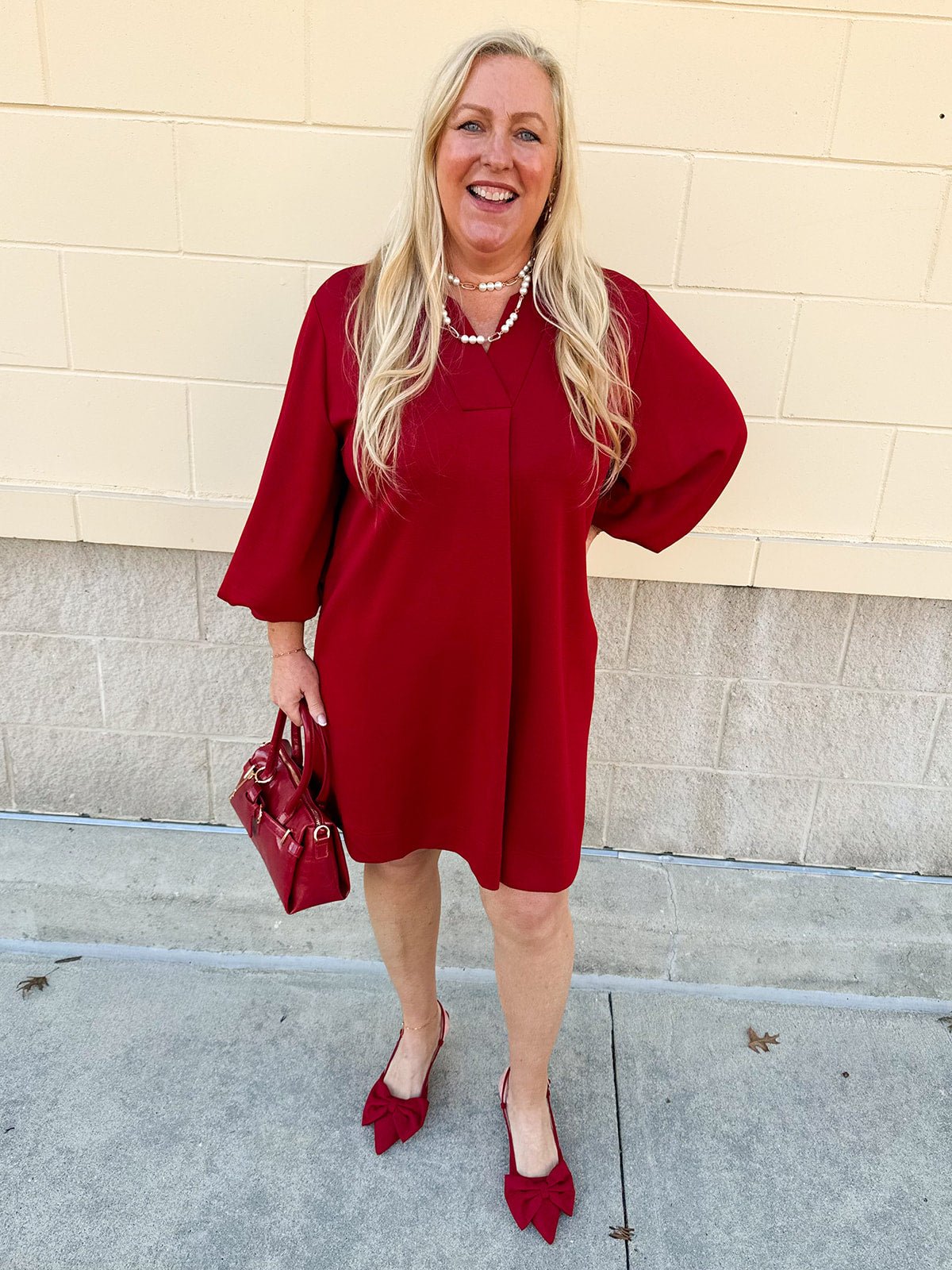 Maroon Meadow Pleat Mini Dress - The Pink Pineapple 850