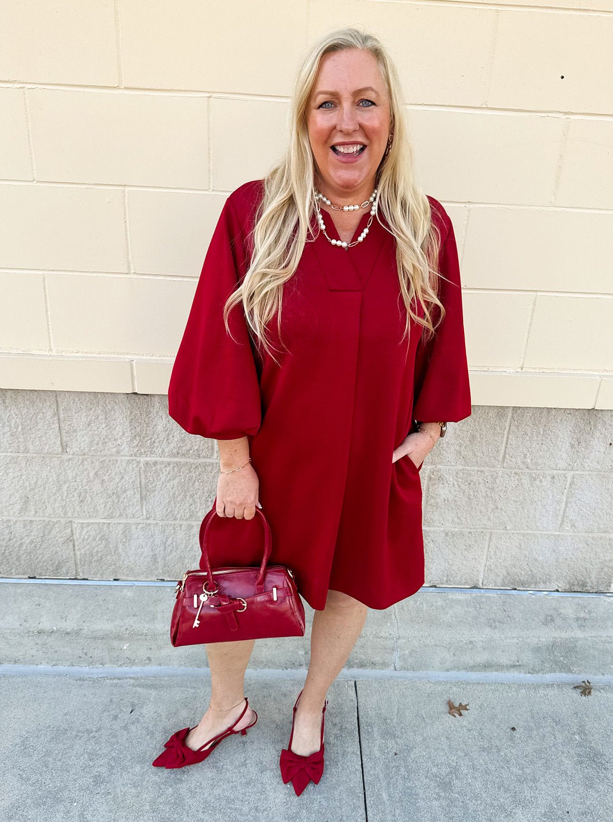 Maroon Meadow Pleat Mini Dress - The Pink Pineapple 850