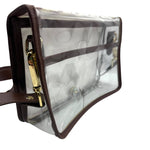 Maroon Stripe Bamboo Clear Stadium Crossbody Bag - The Pink Pineapple 850