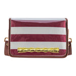 Maroon Stripe Bamboo Clear Stadium Crossbody Bag - The Pink Pineapple 850