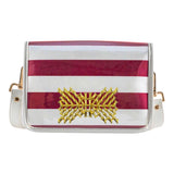 Maroon Stripe Bamboo Stadium Clear Crossbody Bag - The Pink Pineapple 850