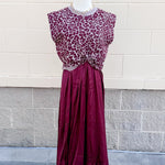 Maroon & Taupe Leopard Two-Piece Set - The Pink Pineapple 850