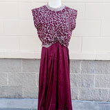 Maroon & Taupe Leopard Two-Piece Set - The Pink Pineapple 850