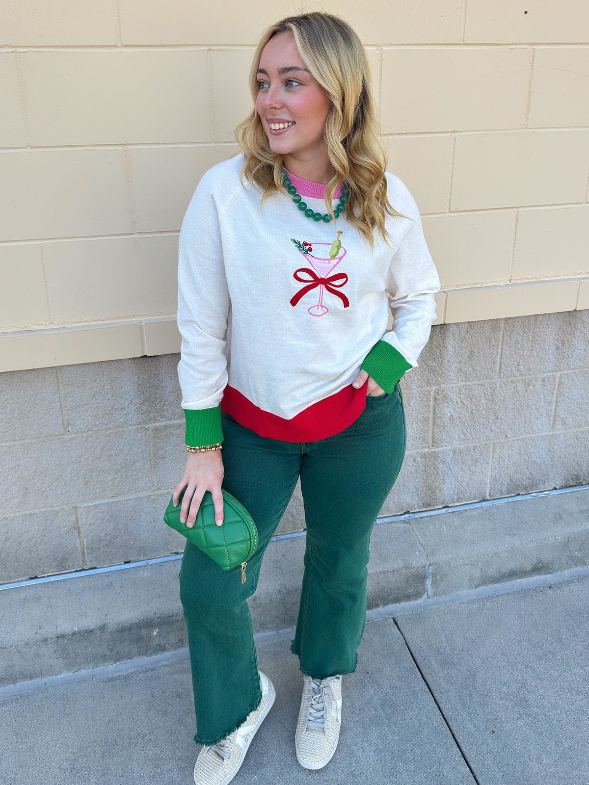 Martini Mistletoe Sweater - The Pink Pineapple 850