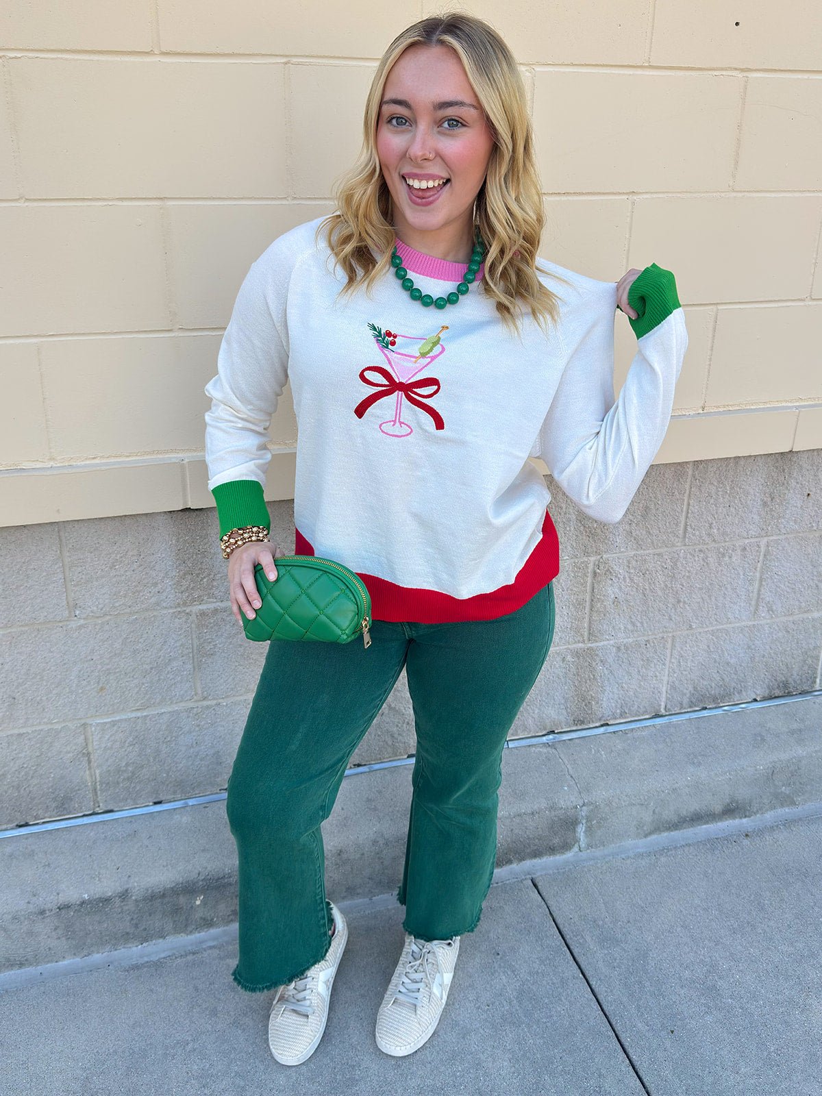 Martini Mistletoe Sweater - The Pink Pineapple 850