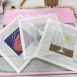 Martini on a Striped Background Needlepoint Kit - The Pink Pineapple 850