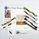 Martini on a Striped Background Needlepoint Kit - The Pink Pineapple 850