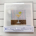 Martini on a Striped Background Needlepoint Kit - The Pink Pineapple 850