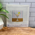 Martini on a Striped Background Needlepoint Kit - The Pink Pineapple 850