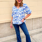 [Mary Square] Ashlyn Porcelain Vines Top - The Pink Pineapple 850