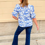 [Mary Square] Ashlyn Porcelain Vines Top - The Pink Pineapple 850