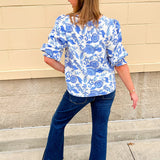 [Mary Square] Ashlyn Porcelain Vines Top - The Pink Pineapple 850