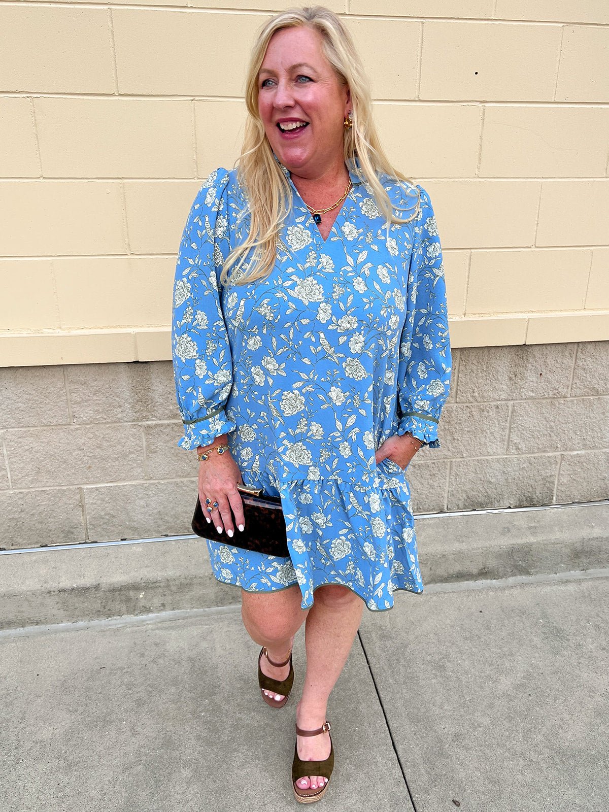 [Mary Square] Audrey Dress | Song Bird Blue - The Pink Pineapple 850