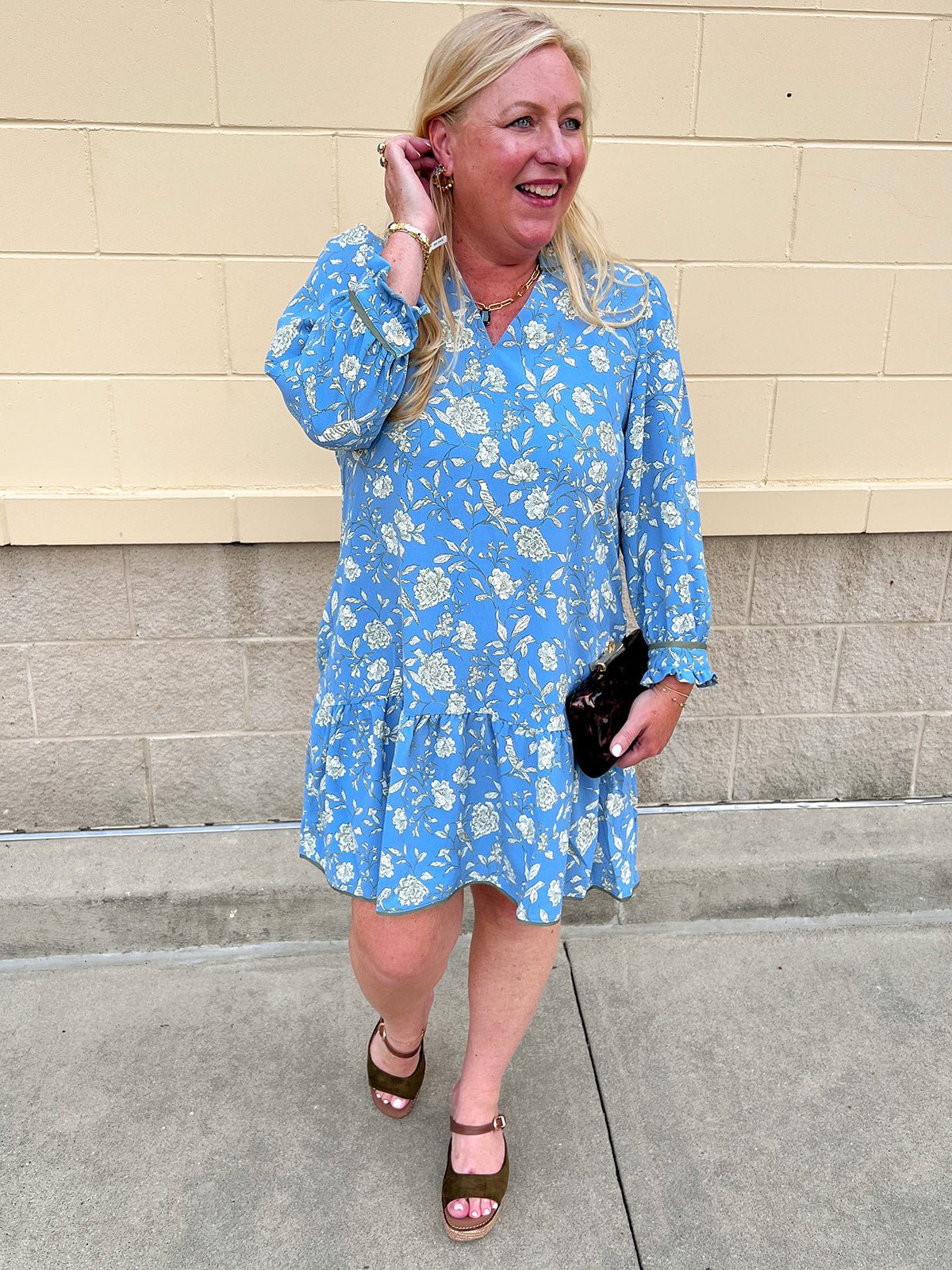[Mary Square] Audrey Dress | Song Bird Blue - The Pink Pineapple 850