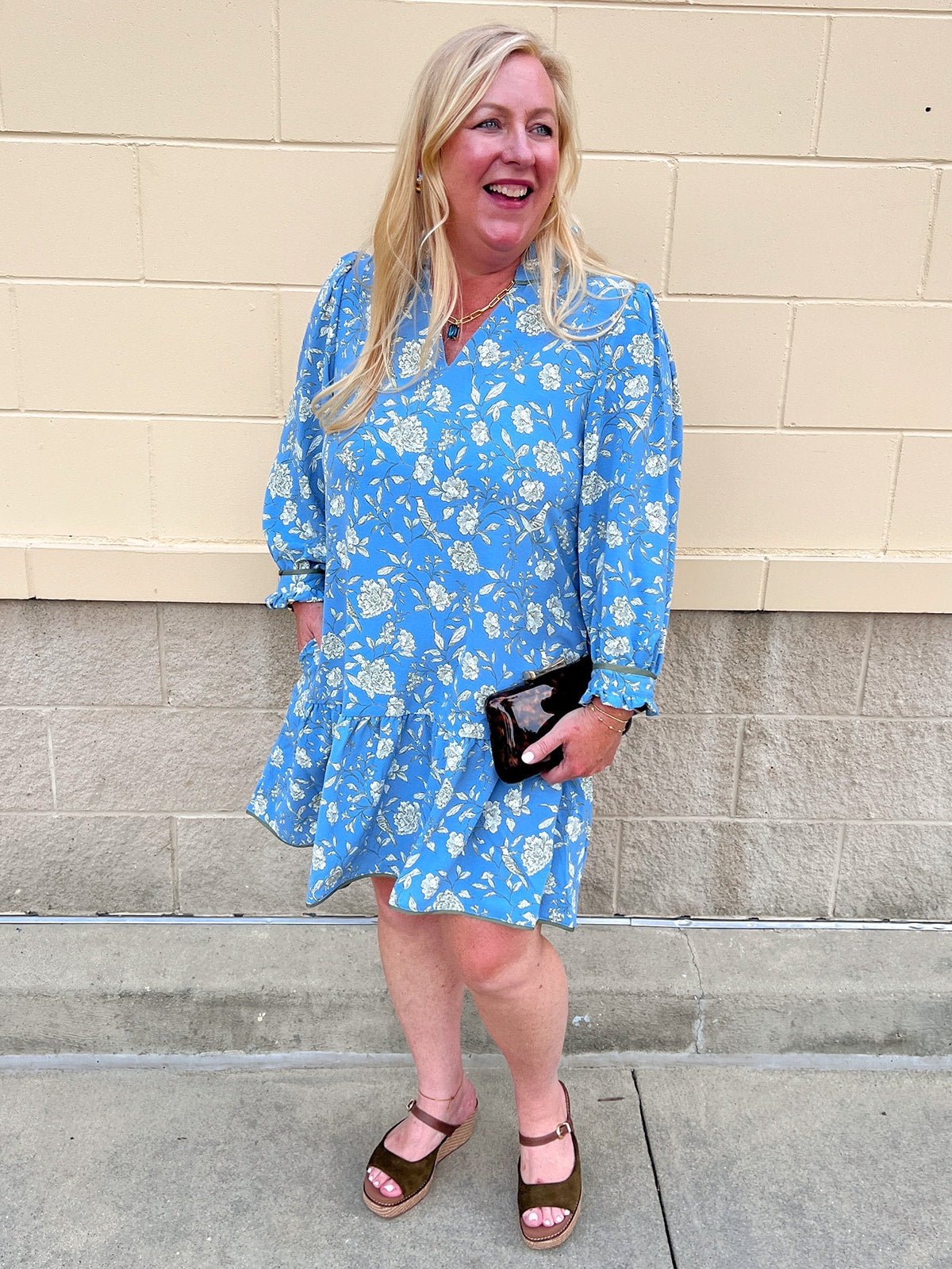 [Mary Square] Audrey Dress | Song Bird Blue - The Pink Pineapple 850
