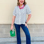 [Mary Square] Brynn Top in Sunshower Flora - The Pink Pineapple 850