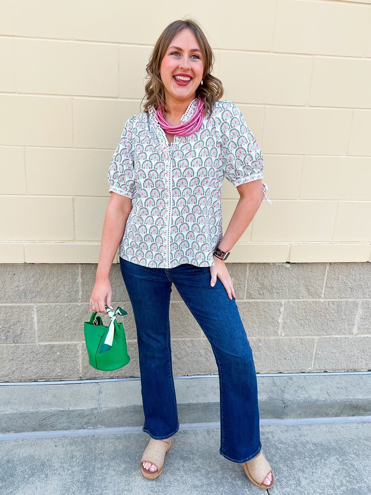 [Mary Square] Brynn Top in Sunshower Flora - The Pink Pineapple 850