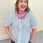 [Mary Square] Brynn Top in Sunshower Flora - The Pink Pineapple 850