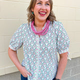 [Mary Square] Brynn Top in Sunshower Flora - The Pink Pineapple 850