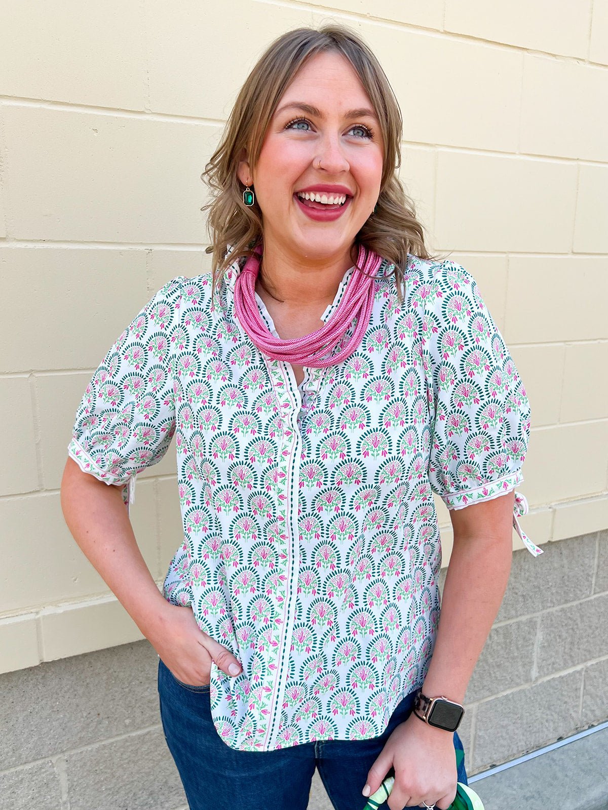 [Mary Square] Brynn Top in Sunshower Flora - The Pink Pineapple 850