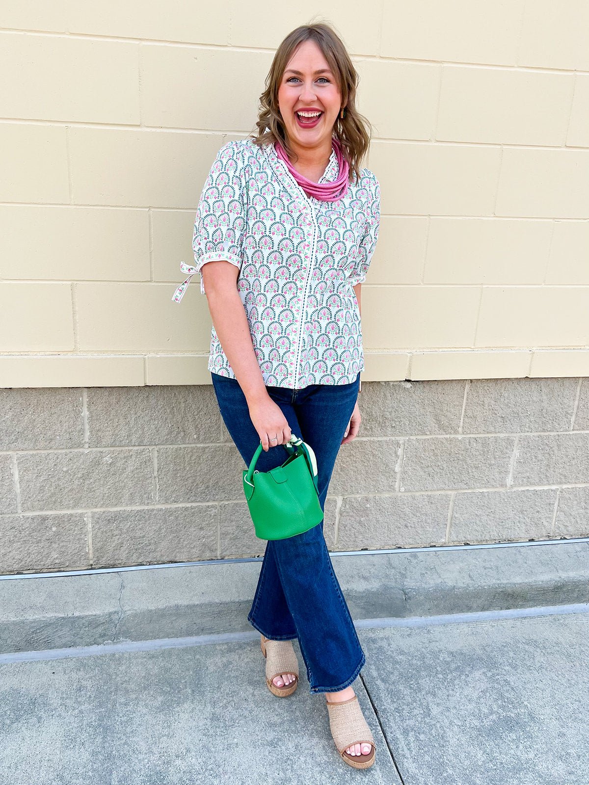 [Mary Square] Brynn Top in Sunshower Flora - The Pink Pineapple 850