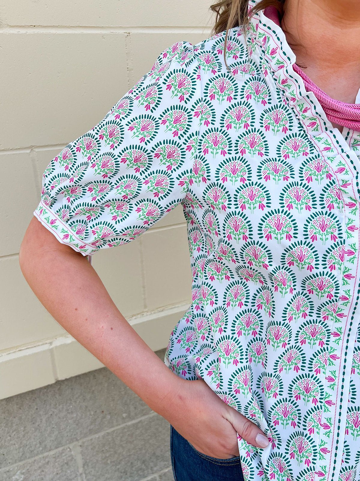 [Mary Square] Brynn Top in Sunshower Flora - The Pink Pineapple 850