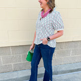 [Mary Square] Brynn Top in Sunshower Flora - The Pink Pineapple 850