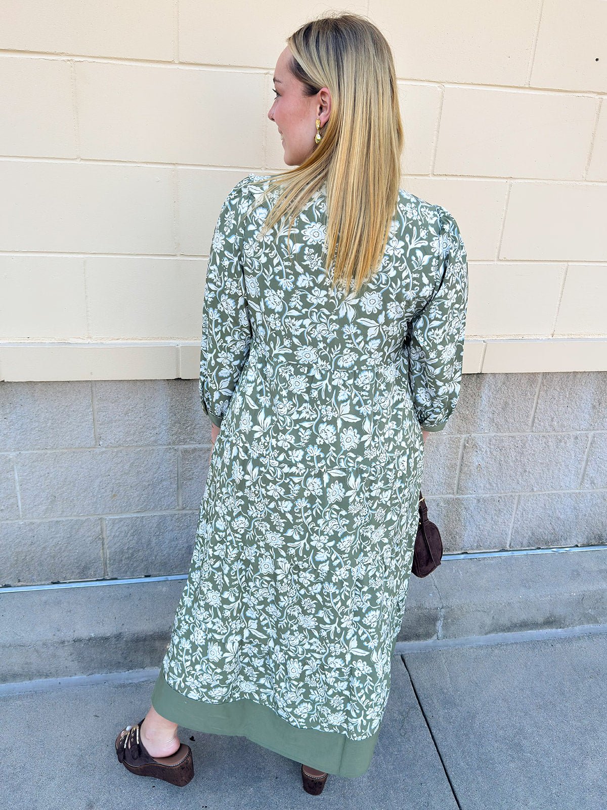 [Mary Square] Cameron Dress in Painted Trillium Olive - The Pink Pineapple 850
