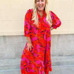 [Mary Square] Cameron Glow Over Fire Midi Dress - The Pink Pineapple 850