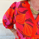 [Mary Square] Cameron Glow Over Fire Midi Dress - The Pink Pineapple 850