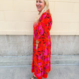 [Mary Square] Cameron Glow Over Fire Midi Dress - The Pink Pineapple 850