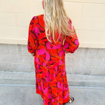 [Mary Square] Cameron Glow Over Fire Midi Dress - The Pink Pineapple 850