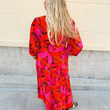 [Mary Square] Cameron Glow Over Fire Midi Dress - The Pink Pineapple 850
